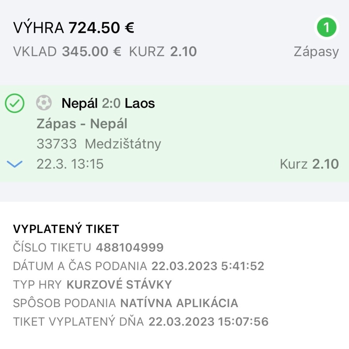 Reálny tiket Niké